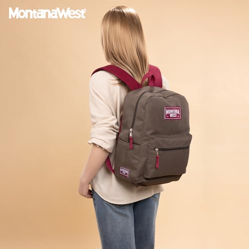 Montana West Backpack for Women Men 2 PCS Lightweight College Bookbags Casual Daypack Backpacks for Commute & Travel - color: Black & Army