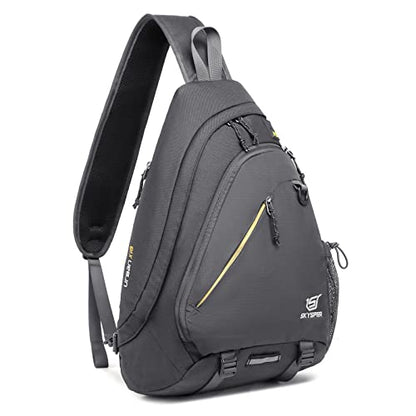 SKYSPER Sling Laptop Bag (Up to 13 Inch) - 18L Crossbody Sling Backpack Travel Shoulder Bag Hiking Daypack for Men Women(Darkgrey) - color: Grey