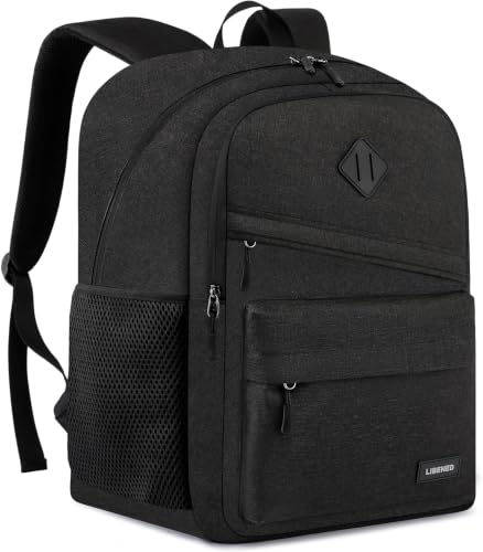 School Backpack for Teens Boys, 15.6 Inch Laptop Backpack with USB Charging Port & Water Resistant Design, College High School Book Bag for Students, Black - color: Black, size: 15.6 Inch