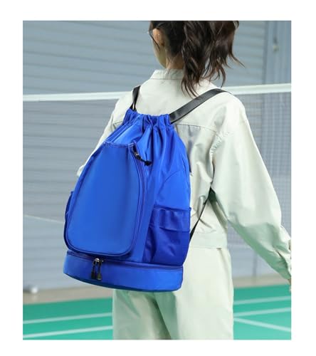 Multifunctional sports bag, backpack, independent shoe compartment, can hold basketball, badminton and tennis(Royal Blue) - color: Royal Blue