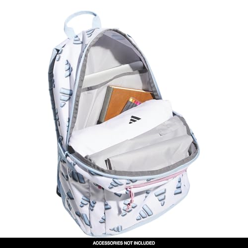 adidas Kids Affiliate Backpack – School Bag for Girls and Boys, 27L, 3D AOP White/Clear Sky Blue/Clear Pink, OSFA - color: 3d Aop White/Clear Sky Blue/Clear Pink