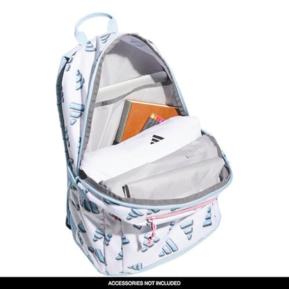adidas Kids Affiliate Backpack – School Bag for Girls and Boys, 27L, 3D AOP White/Clear Sky Blue/Clear Pink, OSFA - color: 3d Aop White/Clear Sky Blue/Clear Pink