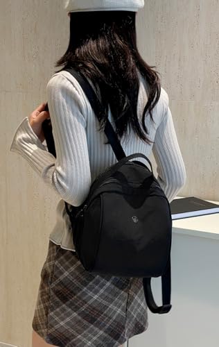 Women's Small Backpack Fashion Casual Nylon Shoulder Bag Daypack for Daily Use (Brown) - color: Brown