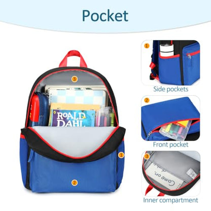 abshoo Toddler Backpack for Boys Preschool Backpacks School Bookbag for Kids 4-6(Black and Blue) - color: Black-blue
