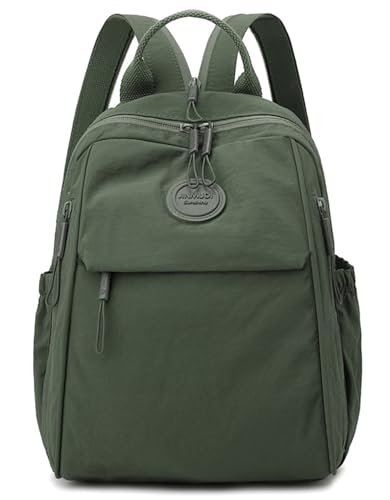 Mini Backpack for Women Nylon Small Backpack Purse Crossbody Sling Bag Convertible Backpack Casual Shopping Daypack (Dark Green) - color: Dark Green