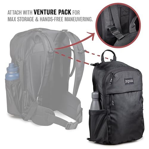 JanSport Venture Pack – Travel Pack With Large Main Compartment with Compression Straps, Dual Water Bottle Pockets, Padded Hip Belt & Luggage Trolley Pass-Through, Cargo Green - color: Cargo Green, style: Venture Pack