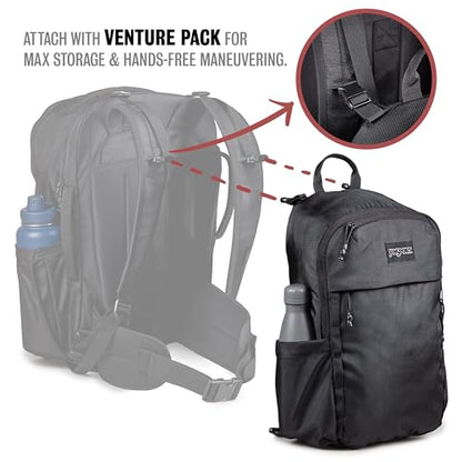 JanSport Venture Pack – Travel Pack With Large Main Compartment with Compression Straps, Dual Water Bottle Pockets, Padded Hip Belt & Luggage Trolley Pass-Through, Cargo Green - color: Cargo Green, style: Venture Pack