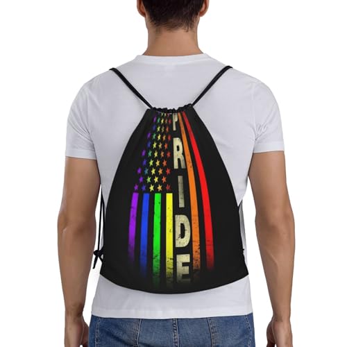 Rainbow Pride LGBT Drawstring Backpack Bag Sport Gym Dance Beach Travel Sackpack for Women Men - color: Lgbt_ddd00643