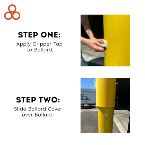 BollardGard 8" x 72" 4-Pack Round Top Bollard Cover- Innoplast (Black No Tape) - color: Black No Tape, size: 4-Pack