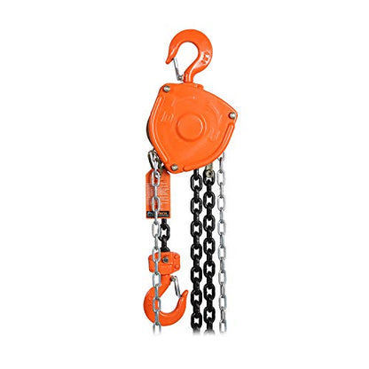 Prowinch 1100 lbs 0.5 Ton Manual Chain Hoist with 20 ft Lifting Height, Featuring a Durable G80 Black Tempered Chain for Reliable Heavy-Duty Lifting - size: 1/2 TON 20 FT