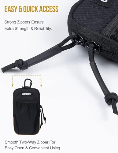 ONETIGRIS Cell Phone Pouch, Molle Holster Holder for Men Belt, for iPhone 17 Pro Max/Air/17/16/15/14 /13/12/11/X/XR/XS/8 Plus/7/6, for Galaxy S25 Ultra/s25/S24 /S23/S22/S21 - color: Black