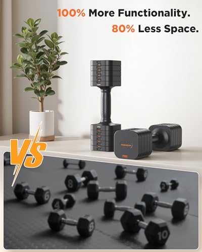 FEIERDUN DB3 5-in-1 Adjustable Dumbbell Set, 6LB/10LB Pair Adjustable Weights for Women at Home, Dual Locking Stable Hand Weights with TPU Soft Handle, Home Gym, Rehab, Pilates, Yoga, Strength Training - color: A-Strength Grey, style: 10LBS Pair (20LBS To