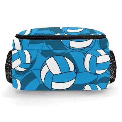 Sky Blue Volleyball Pattern Shoulders Backpack Laptop Bag Bookbags Personalized Casual Daypack for Sports Birthday Holiday Party Gift - color: Sky Blue Volleyball Pattern