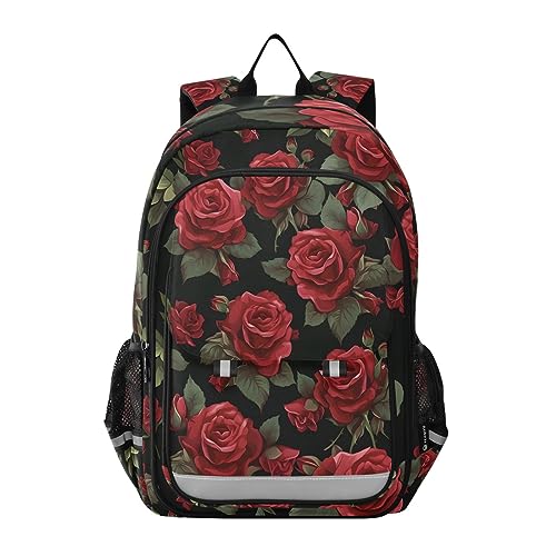 ALAZA Vintage Rose Flowers Floral Laptop Backpack Purse for Women Men Travel Bag Casual Daypack with Compartment & Multiple Pockets - color: Rose