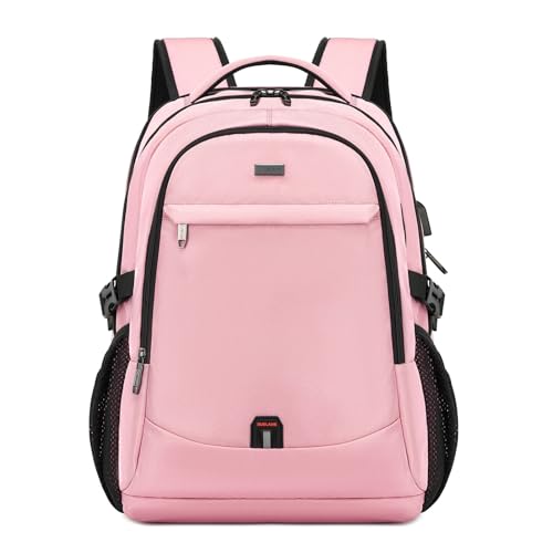 DUSLANG 17 Inch Laptop Backpack for Travel Water Resistant College Backpack for Women Laptop Bag with USB Charging Port,Pink A - color: Pink-a, size: 17 Inch