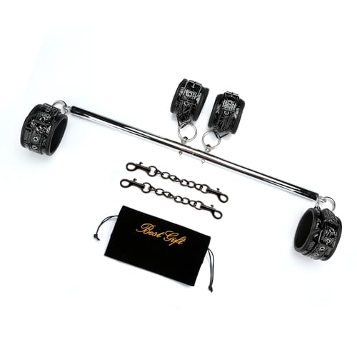 2026 Upgraded Heavy Duty Expandable Spreader Bar – Adjustable PU Straps for Pilates, Yoga - style: Silver+BlackStar