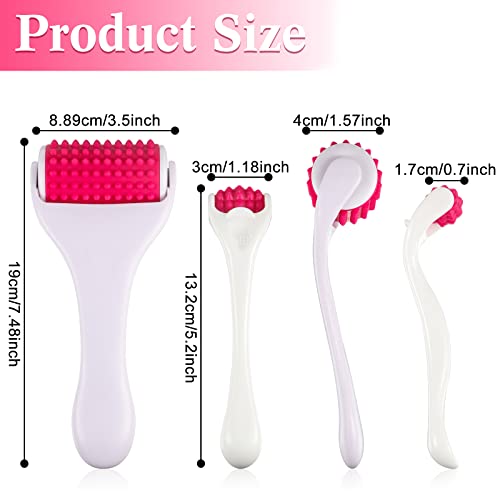 Tondiamo 2 Pcs Muscle Roller Gift Fascia Stick Cellulite Face Muscle Body Massage Roller Massage Tool for Relief Neck Arm Back Leg Body Deep Release(White,Silicone) - color: White, Rosy, style: Silicone