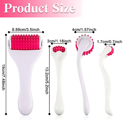 Tondiamo 2 Pcs Muscle Roller Gift Fascia Stick Cellulite Face Muscle Body Massage Roller Massage Tool for Relief Neck Arm Back Leg Body Deep Release(White,Silicone) - color: White, Rosy, style: Silicone