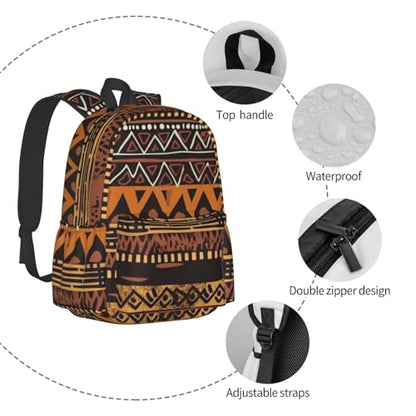 African Mud Cloth Tribal Travel Backpack for Men Women 15.6 inch Laptop Backpack Casual Daypack for Weekender - color: African Mud Cloth Tribal