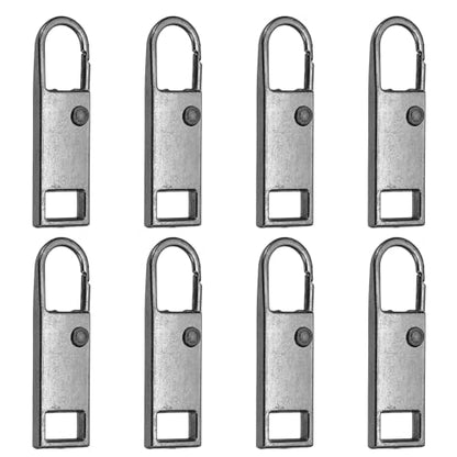 uxcell 8Pcs Zipper Pull Replacement, Metal Zipper Handle Mend Fixer Tab Repair for Luggage Suitcase Backpack Jacket Bags Boots Coat Handbags, Gunmetal Medium - color: Gunmetal, size: Medium