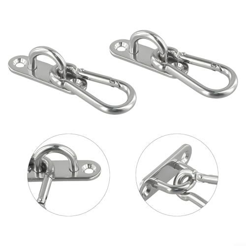 Steel Ceiling Wall Hook Anchor Hanger Yoga Swing Suspension Straps, Gym Brackets Indoor Outdoor Use, 2 Pack Silver