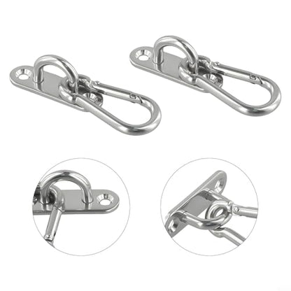 Steel Ceiling Wall Hook Anchor Hanger Yoga Swing Suspension Straps, Gym Brackets Indoor Outdoor Use, 2 Pack Silver