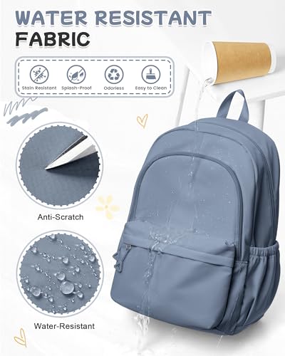 BJLFS Small Blue Backpack for School Women Girls, Waterproof Bookbag Cute High School Backpack for Men Teen Boys, Lightweight Travel College Back Pack Mochilas Escolares para Casual Daypack Rucksack - color: A0-blue