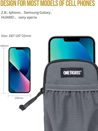 ONETIGRIS Cell Phone Pouch, Molle Holster Holder for Men Belt, for iPhone 17 Pro Max/Air/17/16/15/14 /13/12/11/X/XR/XS/8 Plus/7/6, for Galaxy S25 Ultra/s25/S24 /S23/S22/S21 - color: Grey