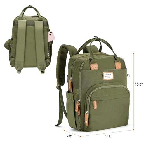 RUVALINO Diaper Bag Backpack - Multifunction Travel Back Pack Maternity Baby Changing Bags, Diaper Changing Totes, Large Capacity, Waterproof and Stylish, Baby Travel Essential, Army Green - color: Military Green
