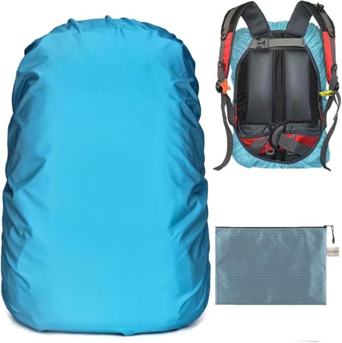 Waterproof Backpack Rain Cover with Anti Slip Buckle Strap for Camping, Hiking, Traveling, Hunting, Biking, 15-80L - color: Azure, size: 15 - 25L