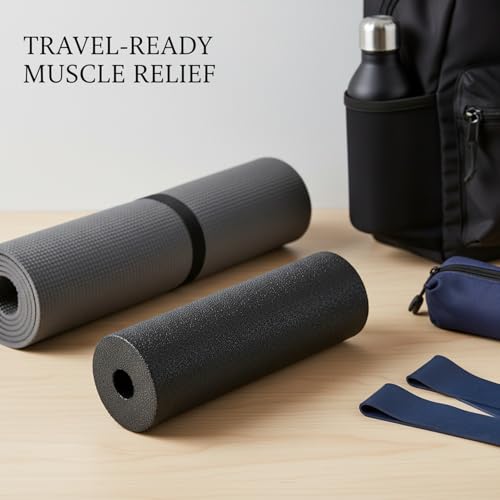 Mini EPP Foam Roller for Travel - Compact Exercise Cylinder for Yoga, Stretching & Fitness Support (Black, 1 Pack)