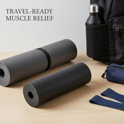 Mini EPP Foam Roller for Travel - Compact Exercise Cylinder for Yoga, Stretching & Fitness Support (Black, 1 Pack)