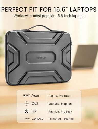 DOMISO 15.6 inch Laptop Sleeve, Shockproof and Waterproof EVA Protective Laptop Case, Laptop Sleeves for 16" MacBook Pro/Max M2 M1 2019-2023,15"-16" HP Dell Asus Laptop,Dell XPS 15, Dark Grey - color: Dark Grey, size: 15.6 inch