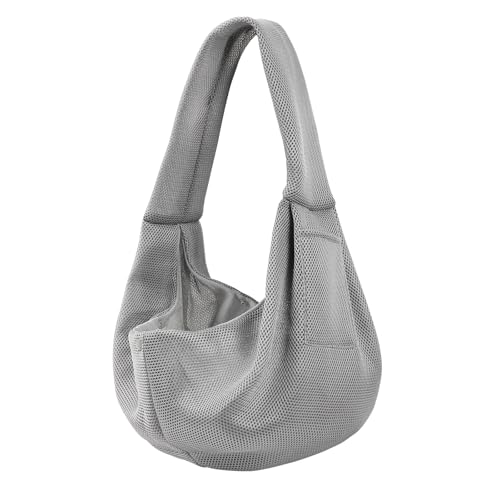 Dog Carrier Sling, Ventilated Breathable Dog Sling Carrier for Small Dogs & Cats, Hands-Free Puppy Carrier Sling for Travel, Comfortable Pet Sling Bag - color: Breathable gray