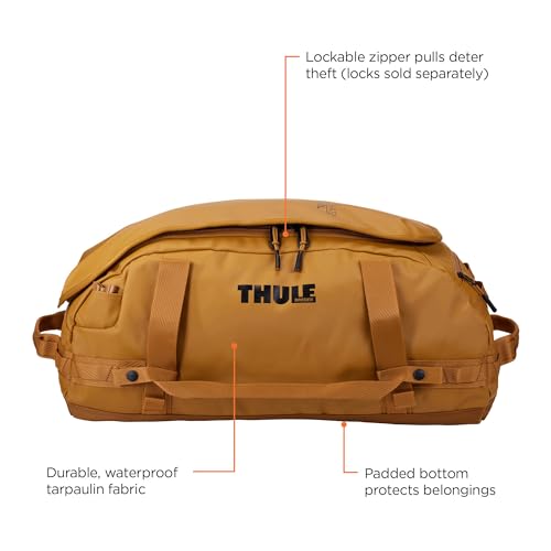 Thule Chasm Duffel bag, Weather-resistant materials, Easy packing, Converts to backpack, Internal pockets, Travel-ready - color: GOLDEN BROWN, size: 40L