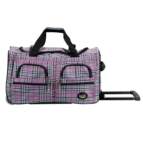 Rockland Rolling Duffel Bag, Black, 22" - color: PINKCROS, size: 22"