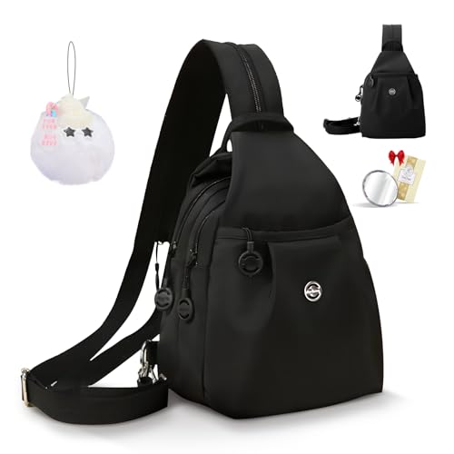 Waterproof 2-Way Mini Commuter Bag, Multi-Compartment Oxford Small Backpack, For Women, Collegeman, Commuter, Travel with Anti-Theft,Three in One Multifunctional Convertible Design(Black) - style: Black