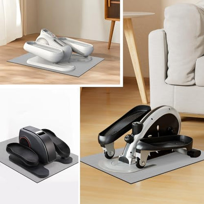 Double Non-Slip Workout Mat for Ellipse Leg Exerciser, Ellipse Machine Mat, Exercise Mat for Under Desk Ellipticals, Suitable for Electric Seated Foot Pedal Exerciser, 23.6" × 19.7" - size: 23.6"L x 23.6"W x 0.1"Th