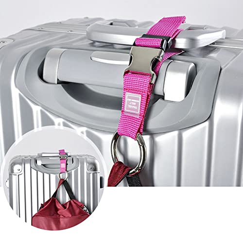 Add-A-Bag Luggage Strap Jacket Gripper, Luggage Straps Baggage Suitcase Belts Travel Accessories - Make Your Hands Free, Easy to Carry Your Extra Bags, Rose Red - color: Rose Red