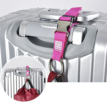 Add-A-Bag Luggage Strap Jacket Gripper, Luggage Straps Baggage Suitcase Belts Travel Accessories - Make Your Hands Free, Easy to Carry Your Extra Bags, Rose Red - color: Rose Red