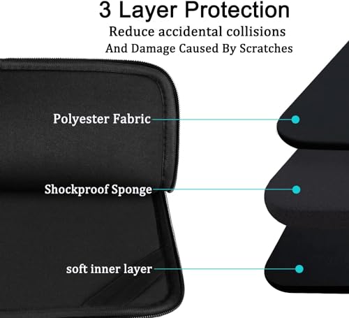 Laptop Case Sleeve 13-13.3 inch, Protective Laptop Carrying Cover Handbags Computer Bag Compatible with MacBook Pro 14 Inch,MacBook Air, Notebook Bag with Front Pocket, Black - color: Black, size: 13.3 inch