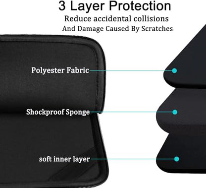 Laptop Case Sleeve 13-13.3 inch, Protective Laptop Carrying Cover Handbags Computer Bag Compatible with MacBook Pro 14 Inch,MacBook Air, Notebook Bag with Front Pocket, Black - color: Black, size: 13.3 inch