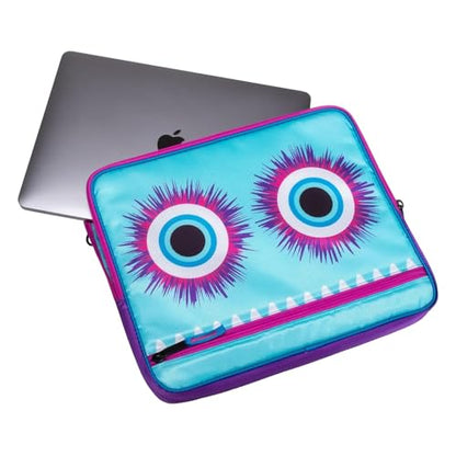 Case it 6 Pack Universal Monster Eye Zipper Binder with Removable Laptop Sleeve, 2-Inch O Rings, Shoulder Strap, LT-307-ME-C-MAG, Magenta - color: Magenta, size: 6 Pack