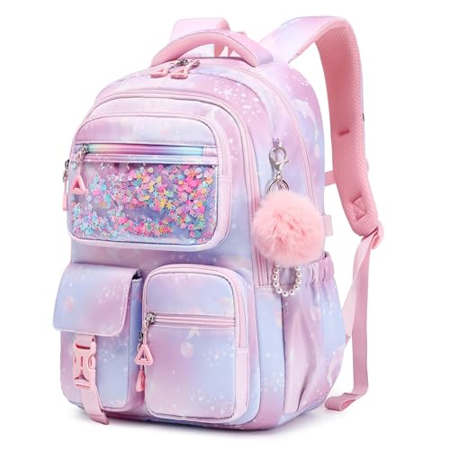 Girls Backpack,School Bag for Kids,Primary,Elementary,teen ages 6-15 Girls Bookbag,Students Kawaii Backpack Pink dolphin - color: Pink Dolphin