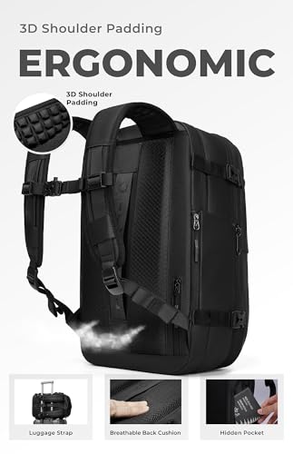AirVault Vacuum Seal Travel Backpack 60L with Expandable HyperSeal Air Compression Vacuum System Water Resistant TSA Lock (Vacuum Pump Included, Black, 60L) - color: Black