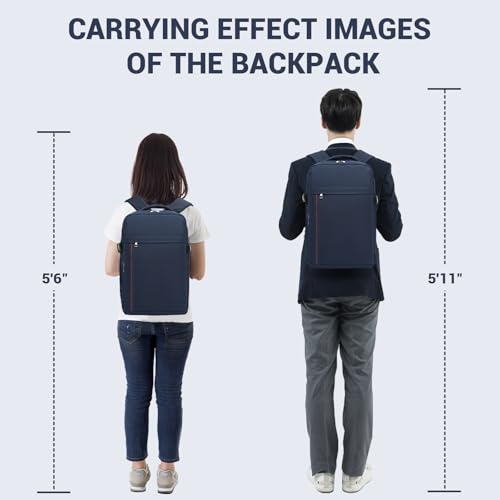 Kono 20L Casual Daypack, 40×20×25 cm, Airline Approved, 15.6" waterproof Laptop Backpack for Men & Women – Black - color: Black
