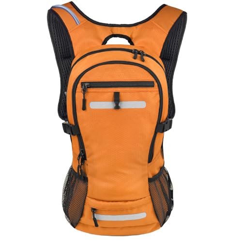 20L Hydration Backpack with 3L Water Bladder Water Backpack for Hiking Hydration Pack Insulated Daypack for Commuting Black - color: Orange