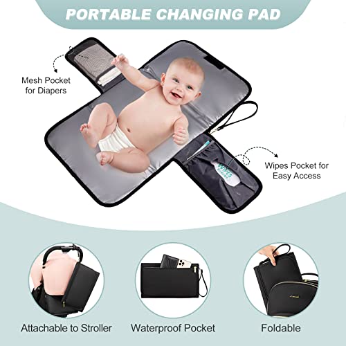 LOVEVOOK Diaper Bag Backpack, Quilted Baby Bag with Changing Pad & Pacifier Holder, Waterproof Travel Diaper Bags for Baby Boys Girls, Stylish and Large Capacity, Lozenge-Black - color: Lozenge-black