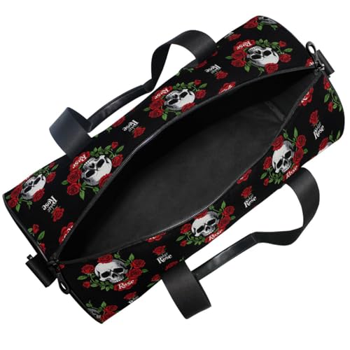 MNSRUU Duffel Bags Skull Rose Birds Sports Gym Bag Travel Luggage Overnight Bags for Men Women Duffel Bags for Traveling - color: Goth 10
