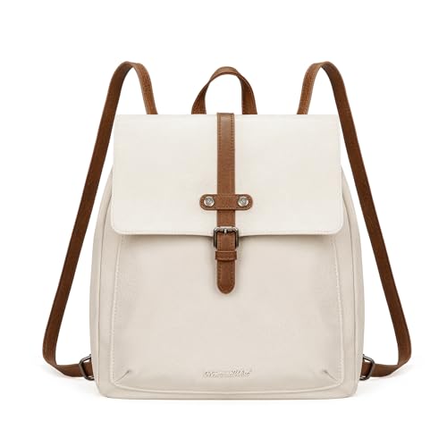 Montana West Backpack Purse for Women Casual Daypack Convertible Crossbody Backpack for Travel Work - color: Beige